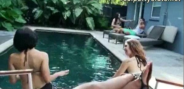  Pool house party turns into a hardcore sex orgy